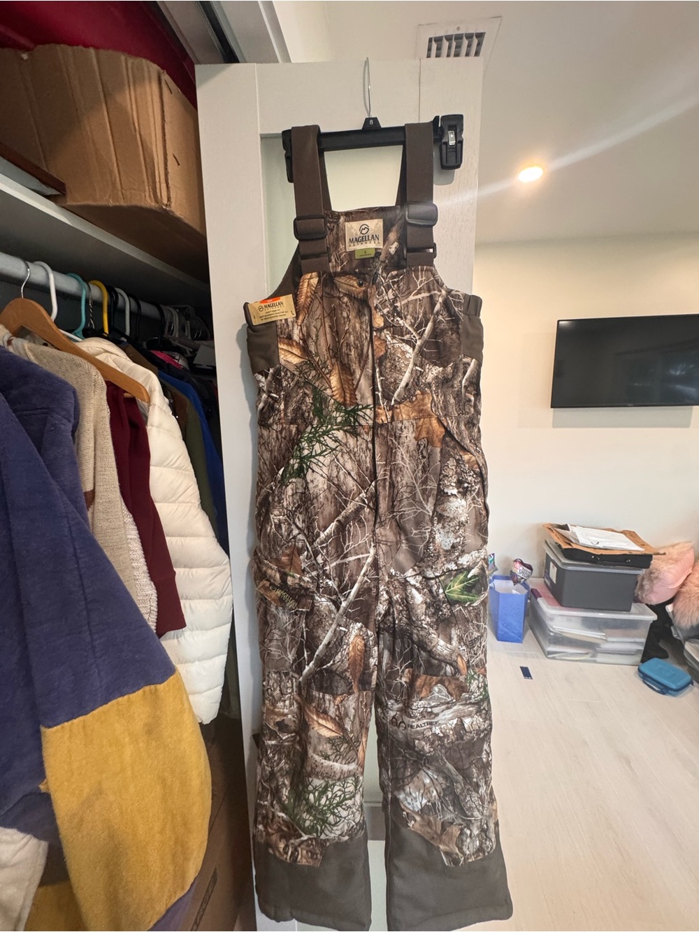 Magellan Outdoors Brown Camo Kids Bib Overalls